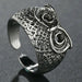 Men Women Punk Gothic Snake Dragon Silver Plated Rings Adjustable Vintage Jewelry