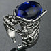 Men Women Punk Gothic Snake Dragon Silver Plated Rings Adjustable Vintage Jewelry