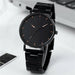 Men's Fashion Ultra Thin Watches Men Business Stainless Steel Mesh Belt Watch