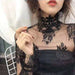 Transparent Korean Loose Women Lace Blouse Bottoming Tops