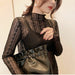Transparent Korean Loose Women Lace Blouse Bottoming Tops