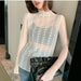 Transparent Korean Loose Women Lace Blouse Bottoming Tops