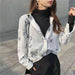 Transparent Korean Loose Women Lace Blouse Bottoming Tops