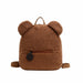 Portable Travel Bag Casual Fleece Women's Cute Bear Shaped Shoulder Backpack