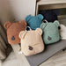 Portable Travel Bag Casual Fleece Women's Cute Bear Shaped Shoulder Backpack