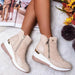 New Suede Women Fashion Shoes Casual Zipper Sneakers Waterproof Shoes