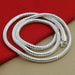 925 Sterling Silver Solid Snake Chain Bracelet & Necklace Set For Men & Women