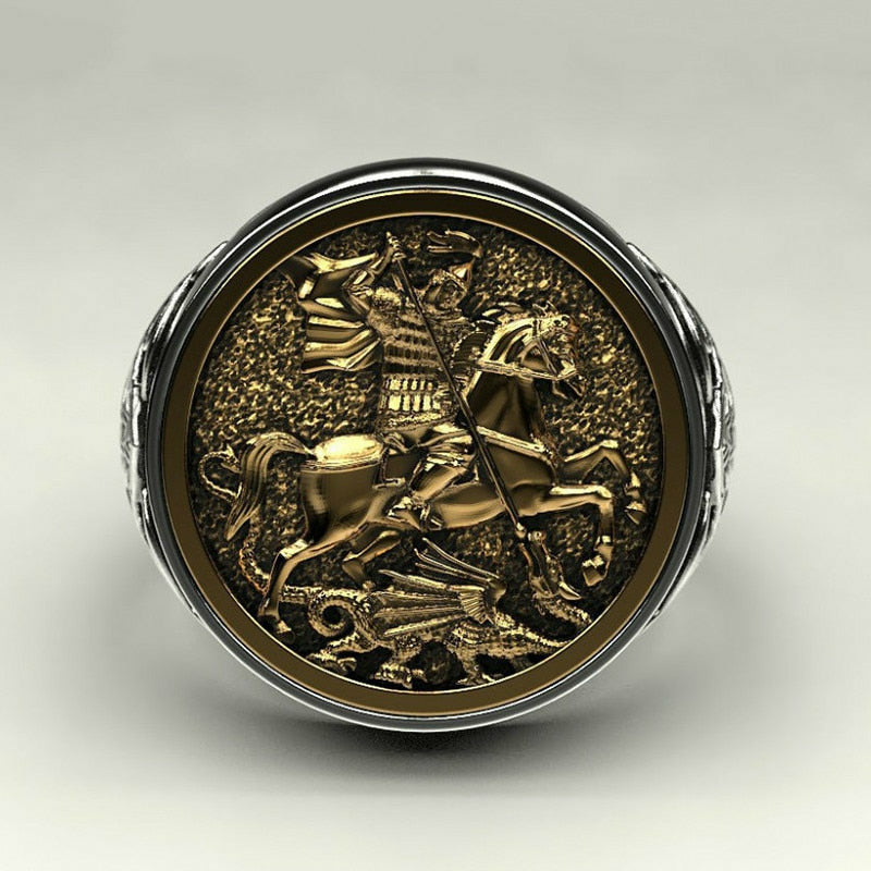 Two-Color Roman Soldier Rings Fashion Jewelry Vintage Ancient Rings ...