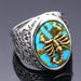 Two-Color Gold Metal Roman Soldier Ring Fashion Jewelry Vintage Ancient Design Rings