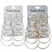 6/12Pairs Punk Hoop Earrings Set Big Circle Earrings Jewelry For Women
