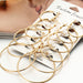 6/12Pairs Punk Hoop Earrings Set Big Circle Earrings Jewelry For Women