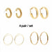 Geometric Hoop Earrings Stainless Steel Gold Color Circle Punk Earrings Women Fashion Jewelry
