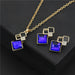 Fashion Crystal Pendant Necklace Earrings Sets Women Wedding Jewelry Set