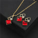 Fashion Crystal Pendant Necklace Earrings Sets Women Wedding Jewelry Set