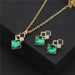 Fashion Crystal Pendant Necklace Earrings Sets Women Wedding Jewelry Set