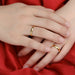 Fashion Luxury Golden Engagement Wedding Ring Couple Fine Jewelry