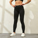 High Waist Fitness Leggings Women Workout Mesh PU Leather Yoga Pants