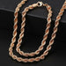 Men Women Jewelry Set Rose Gold Bracelet Necklace Jewelry Set
