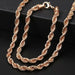 Men Women Jewelry Set Rose Gold Bracelet Necklace Jewelry Set
