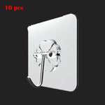 20/10 Pcs Hooks Transparent Strong Self Adhesive Suction Wall Hanger Hooks