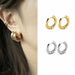 Geometric Hoop Earrings Stainless Steel Gold Color Circle Punk Earrings Women Fashion Jewelry