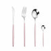 Stainless Steel Golden Cutlery Set Luxury Mirror Polishing Fork Spoons Knives 4Pcs Set