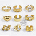 Sterling Silver Rings Men Women Vintage Gold Silver Rings Fashion Jewelry