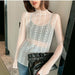 Transparent Korean Loose Women Lace Blouse Bottoming Tops