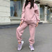 Women Elegant Solid Sets Hoodie Sweatshirts And Long Pant Fashion Two Pieces Set