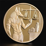 1pc Gold Plated Egypt Death Protector Anubis Coin Egyptian God Of Death Coins