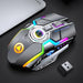 Rechargeable Wireless Silent Gaming Mouse 1600 DPI Ergonomic RGB LED Backlit 2.4G USB Receiver Mouse