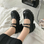 Women Japanese Style Mary Jane Shoes Vintage High Heel Platform Shoes
