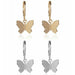 Butterfly Fashion Clip Earrings Women's Stainless Steel Double Pierced Earrings Jewelry