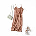 Women Satin Dress Luxury Shiny Sundress Sexy Imitation Silk Fashion Dress