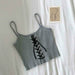 Women Halter Tank Tops Knitting Sexy Spaghetti Hot Solid Crop Tops