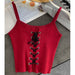 Women Halter Tank Tops Knitting Sexy Spaghetti Hot Solid Crop Tops