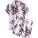 Men's Hawaiian Sets Beach Summer Printing Short Sleeve Lapel Shirts Shorts 2 Pieces Set