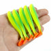 5pcs/Lot Soft Lures Jigging Fishing Lures Wobblers Tackle Double Color Aritificial Silicone Swimbait