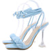 New Fashion Design Weave Women Sandals Transparent Strange High Heels Ladies Shoes