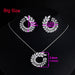 New Design Luxury AAA Zircon Olive Branch Earrings Pendant Women Jewelry Sets