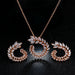New Design Luxury AAA Zircon Olive Branch Earrings Pendant Women Jewelry Sets