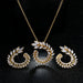 New Design Luxury AAA Zircon Olive Branch Earrings Pendant Women Jewelry Sets