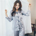 Women 2 Pieces Faux Silk Satin Pajamas Set Short & Long Sleeve Sleepwear