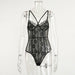 Women Floral Lace Bodysuit Ladies Bandage Sexy Mesh Bodysuit