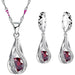 Sterling Silver Wedding Party Jewelry Sets Crystals Pendant Necklace Earrings Jewelry