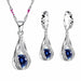 Sterling Silver Wedding Party Jewelry Sets Crystals Pendant Necklace Earrings Jewelry