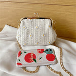 Straw Woven Bag Daisy Clip Temperament Women Shoulder Messenger Small Handbag