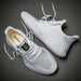 Men Shoes Breathable White Mesh Sneakers Trendy Lace-Up Lightweight Shoes