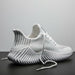 Men Shoes Breathable White Mesh Sneakers Trendy Lace-Up Lightweight Shoes