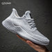 Men Shoes Breathable White Mesh Sneakers Trendy Lace-Up Lightweight Shoes
